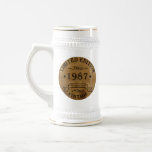 born in 1987 vintage birthday beer stein<br><div class="desc">You can add some originality to your wardrobe collection with this vintage retro rustic graphic design with awesome typography font lettering, a great gift for men, women, husbands, wives, girlfriend, and a boyfriend who will love this one-of-a-kind artwork. The best and most fun holiday present for your happy birthday party....</div>