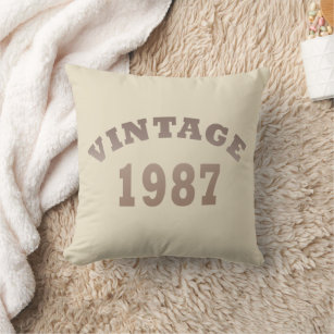 born in 1987 vintage birthday cushion