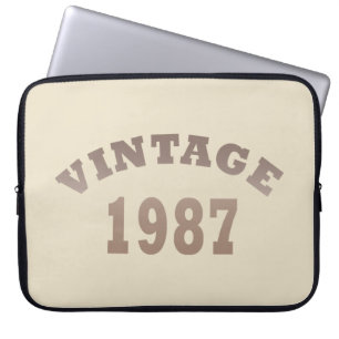 born in 1987 vintage birthday laptop sleeve
