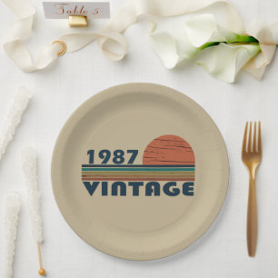 Born in 1987 vintage birthday party paper plate