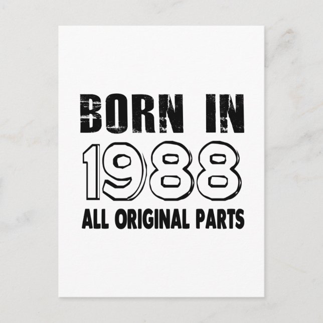 Born In 1988 Postcard (Front)