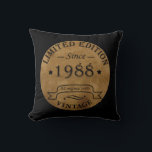born in 1988 vintage birthday cushion<br><div class="desc">You can add some originality to your wardrobe collection with this vintage retro rustic graphic design with awesome typography font lettering, a great gift for men, women, husbands, wives, girlfriend, and a boyfriend who will love this one-of-a-kind artwork. The best and most fun holiday present for your happy birthday party....</div>