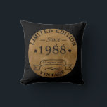 born in 1988 vintage birthday cushion<br><div class="desc">You can add some originality to your wardrobe collection with this vintage retro rustic graphic design with awesome typography font lettering, a great gift for men, women, husbands, wives, girlfriend, and a boyfriend who will love this one-of-a-kind artwork. The best and most fun holiday present for your happy birthday party....</div>