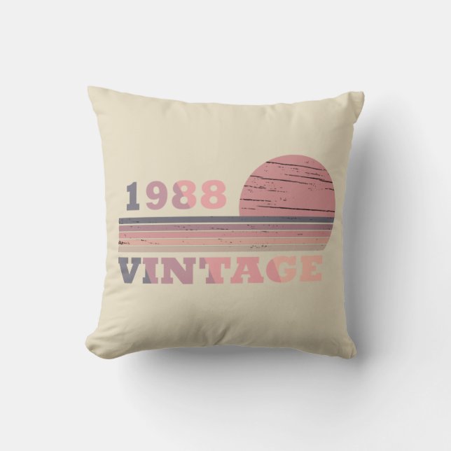 born in 1988 vintage birthday cushion (Front)