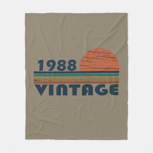 Born in 1988 vintage birthday gift fleece blanket