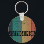 Born in 1988 vintage birthday gift key ring<br><div class="desc">This vintage classic graphic design with awesome typography font lettering can add originality to your wardrobe collection. It is a great gift idea for men, women, husbands, wives, girlfriends, and boyfriends who will love this one-of-a-kind artwork. It is the best and most funny holiday present for your happy birthday party....</div>