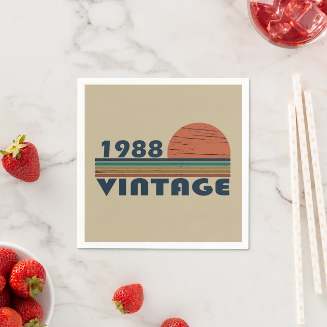Born in 1988 vintage birthday gift napkin (Insitu)