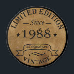 born in 1988 vintage birthday magnet<br><div class="desc">You can add some originality to your wardrobe collection with this vintage retro rustic graphic design with awesome typography font lettering, a great gift for men, women, husbands, wives, girlfriend, and a boyfriend who will love this one-of-a-kind artwork. The best and most fun holiday present for your happy birthday party....</div>