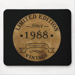 born in 1988 vintage birthday mouse pad