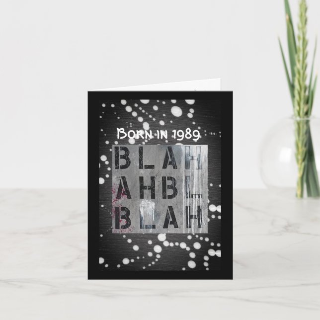 Born in 1989 Birthday Fun Facts Card (Front)