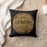 born in 1989 vintage birthday cushion<br><div class="desc">You can add some originality to your wardrobe with this original limited edition 1989 vintage rustic old retro-looking colour birthday design with awesome typography font lettering, it is a great gift idea for men, women, husband, wife girlfriend, and a boyfriend who will love this one-of-a-kind artwork. The best and most...</div>