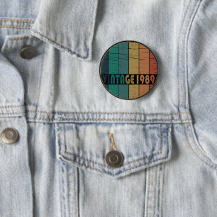 Born in 1989 vintage birthday gift 6 cm round badge