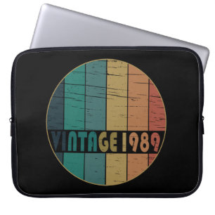 Born in 1989 vintage birthday gift laptop sleeve