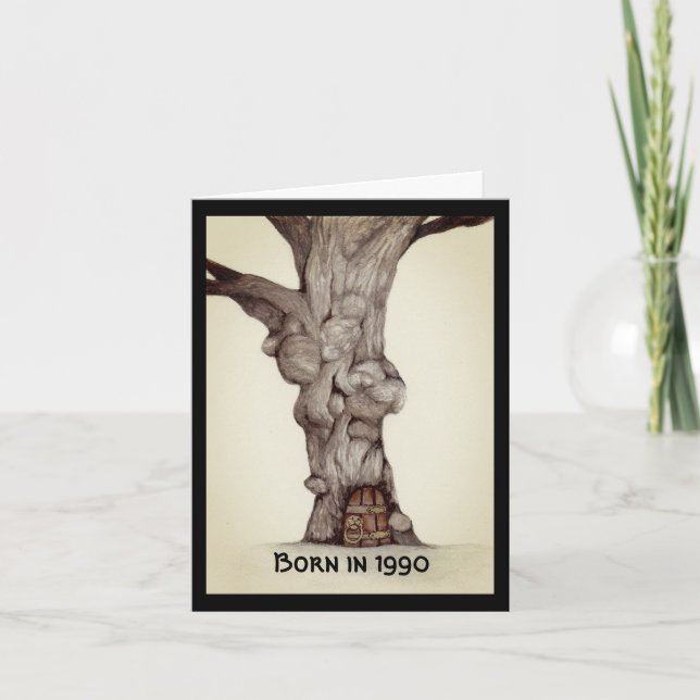 Born in 1990 Birthday Fun Facts Card (Front)