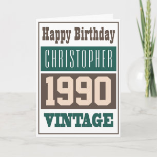 Born in 1990, Personalised Card