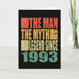 Born In 1990 The Man The Myth Birthday Card