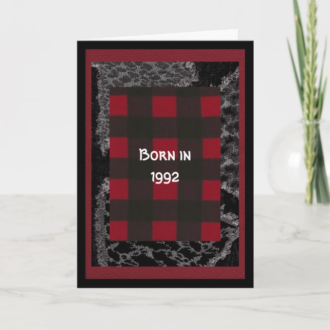 Born in 1992 Birthday fun facts Card (Front)