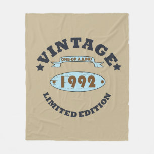 born in 1992 vintage birthday gift fleece blanket