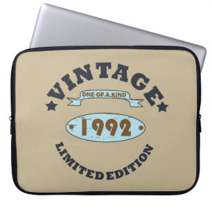 born in 1992 vintage birthday gift laptop sleeve