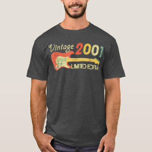 Born In 2001-acustic Electric Bass Guitar Music Bi T-Shirt