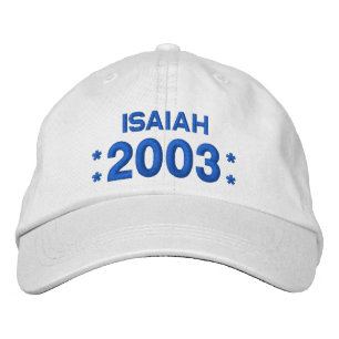 Born in 2003 or Any Year Birthday W04H WHITE Embroidered Hat