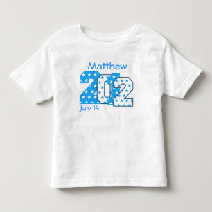 Born in 2012 Big Numbers Blue Stars BOY V04 Toddler T-Shirt