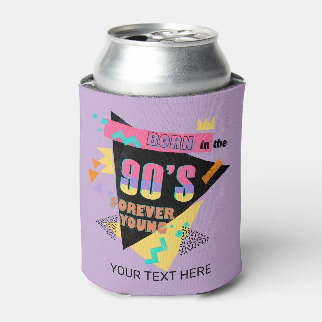 Born in 90's Forever Young Retro Colourful Name Can Cooler (Can Front)