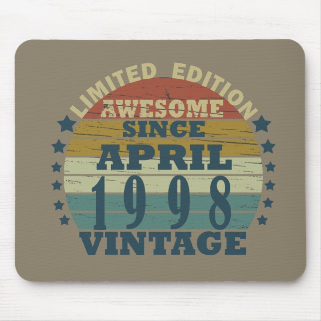 Born in april 1998 classic sunset mouse pad (Front)