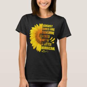 Born In August Womans Birthday Sunflower Flower Q T-Shirt