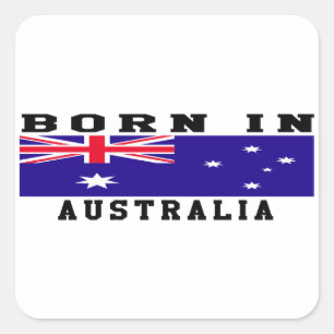 Born In Australia Square Sticker
