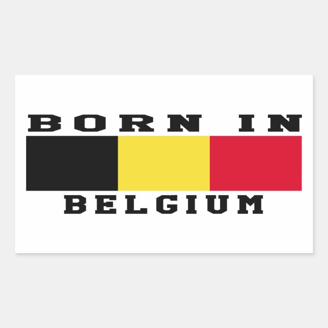 Born In Belgium Rectangular Sticker (Front)