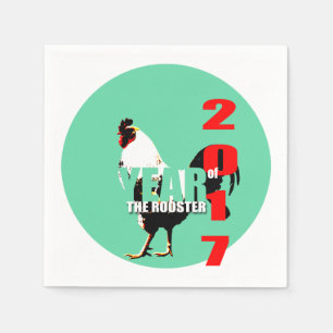 Born in  Chinese Rooster Year 2017 Birthday PPN Napkin