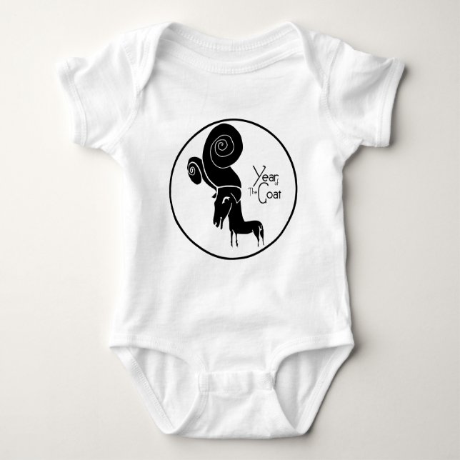 Born in Chinese Year of The Goat Baby Bodysuit (Front)