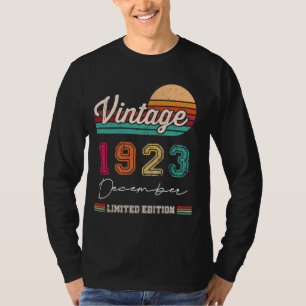 Born In December 1923 Vintage Happy Birthday 101 Y T-Shirt