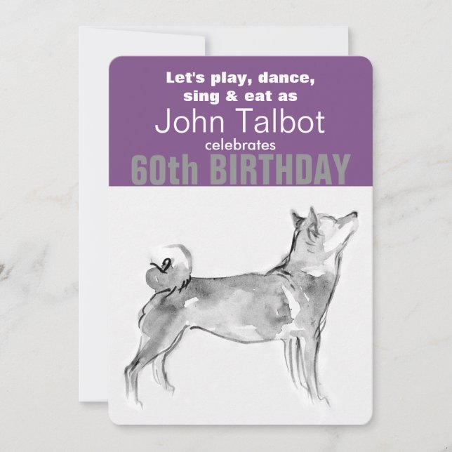 Born in Dog Year 1958 60th Birthday party invite (Front)