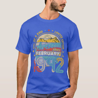 Born In February 1942 79th Birthday Gift Retro T-Shirt