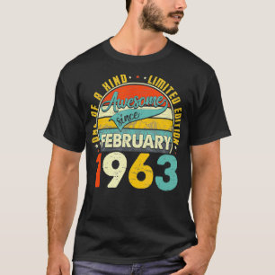 Born In February 1963 58th Birthday Gift Retro 58  T-Shirt