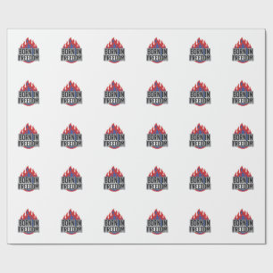 Born In Freedom Flame Vintage Engraving Shirt Desi Wrapping Paper