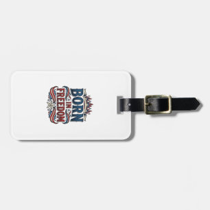 Born in Freedom Patriotic Vintage Vector Shirt_1 Luggage Tag
