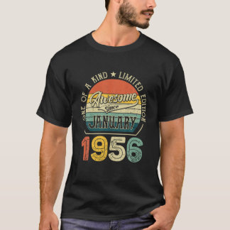 Born In January 1956 66 Yrs Tee Vintage 66Th Birth