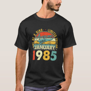 Born In January 1985 37Th Birthday Gift Retro 37 Y T-Shirt