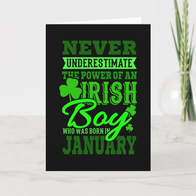 BORN IN JANUARY Birthday Irish Boy Men Dad Card (Front)