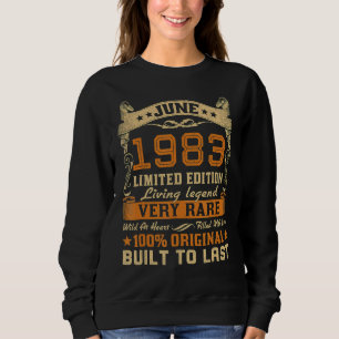 Born In June 1983 Birthday Party Retro Vintage Jun Sweatshirt