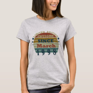 born in march 1998 vintage birthday T-Shirt