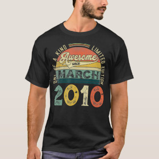 Born In March 2010 Birthday Party Vintage March 20 T-Shirt