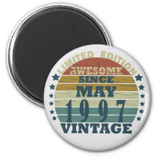 Born in may 1997 vintage birthday magnet