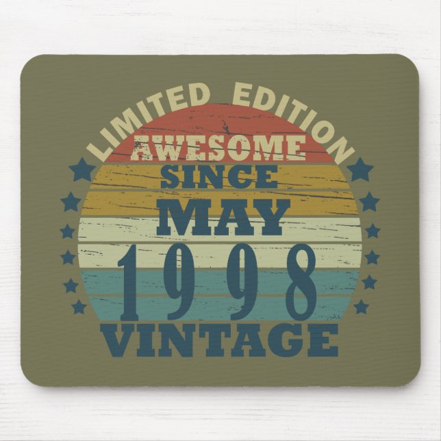 Born in may 1998 classic sunset mouse pad (Front)