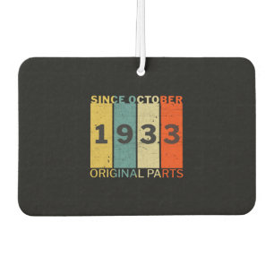 Born In October 1933 Funny Birthday Retro Quote Car Air Freshener