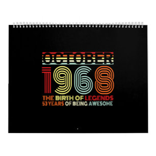 Born In October 1968 Gift Calendar