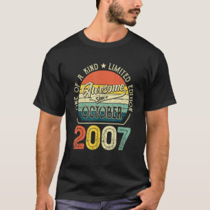 Born In October 2007 14 Yrs Tee Vintage 14th Birth